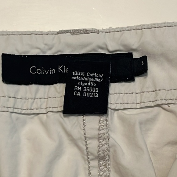 Calvin Klein Jeans 100% Cotton Women's Cream Cargo Bermuda Shorts Size 4 - Picture 9 of 11
